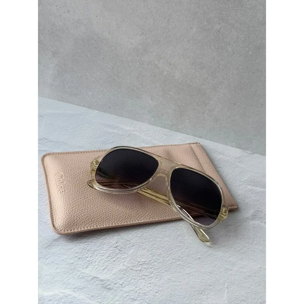 NEW Chloe CH0289S Aviator Sunglasses in Transparent Yellow